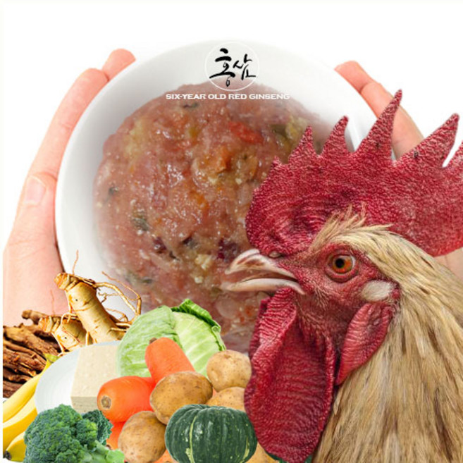 펫바프 펫푸드 강아지생식 바프식 홍삼 닭 85% 야채퓨레 7종 15% 혼합제품 500g 수제 자연식 닭분쇄육 화식, 1개