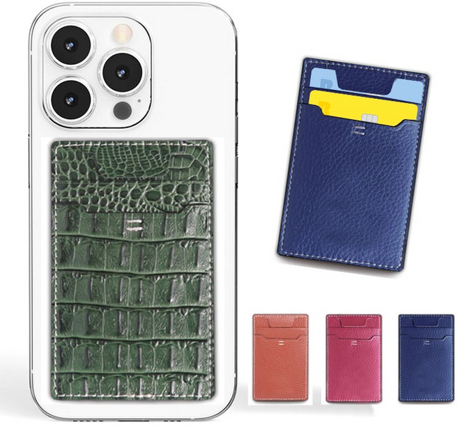 핸드폰 후면 부착형 카드 포켓 수납 케이스, 1개, 포켓 크로커 그린