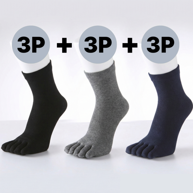 행쇼핑 발가락양말 중목 남성 9켤레