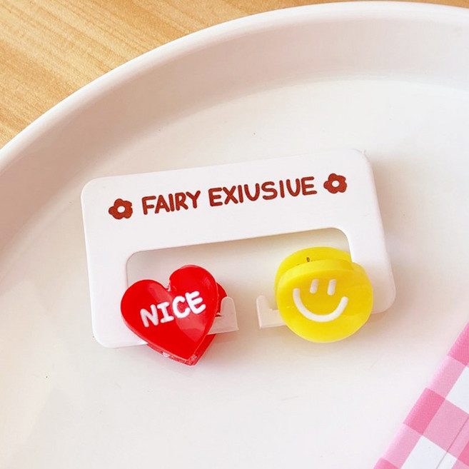 미다미 [2개세트] 나오 컬러풀 아크릴 미니 집게핀