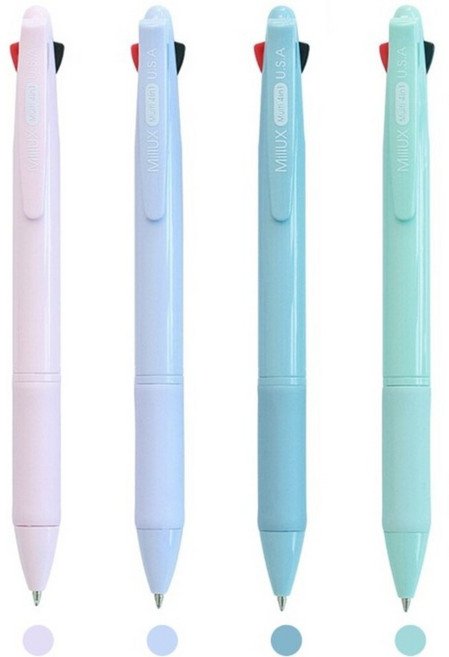 밀룩스 파스텔 4 in 1 멀티펜 0.7mm삼색펜 & 0.5mm샤프 _ 부드러운 필기감 세련된 디자인, 8개, 민트