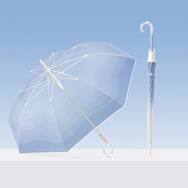 LUMANOKI 튼튼한 투명 그라데이션 데일리 우산