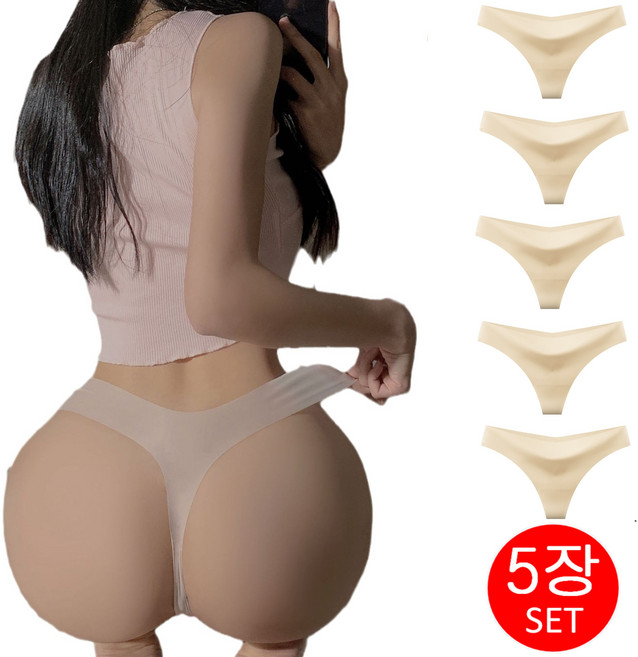 JONNEIC 조네익 여성 심리스 노라인 무봉제 티팬티 5장세트