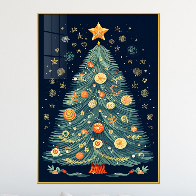 아트블루 크리스마스 소품 인테리어 벽걸이 그림액자, 4_크리스마스트리_장식