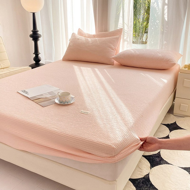 굿도우 순면 와플 매트리스 커버