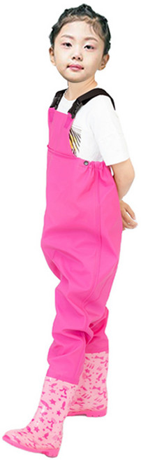 갯벌체험 KIDS 가슴장화 누림무역, 핑크, 120