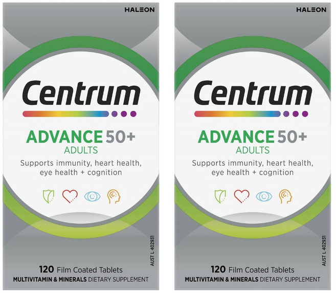 호주 센트룸 어드밴스 50세이상 멀티비타민 120정x2개 Centrum Advance 50+ Multivitamin, 120정, 1개
