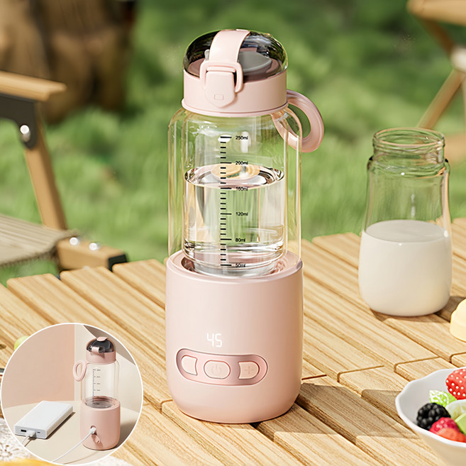 Mochae 휴대용 분유히팅기 무선 신생아 분유전기 포트 가정용 여행용신생아 히팅기 100도씨 물 끓이는 포트보온병, 화이트