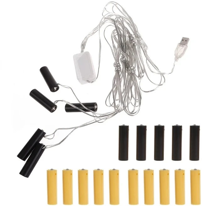 AA 가상 배터리 LED 조명 램프용 USB 제거기 4.5V 및 3V 팬 카메라 교체, 01 for One for five