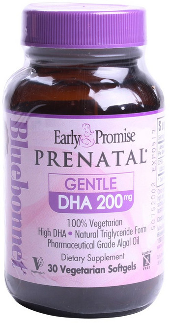 블루보넷 얼리 프로미스 프레네탈 젠틀 DHA 200mg 베지테리안 소프트젤 글루텐 프리 무설탕, 1개, 30정