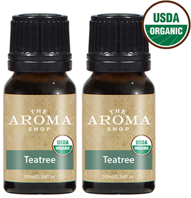 더아로마샵 USDA 유기농 에센셜오일 디퓨저 아로마테라피 숙면 힐링, 2개, 10ml, 티트리 유기농 에센셜오일