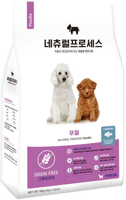 네츄럴프로세스 전연령 푸들 전용 강아지사료 6kg 대용량 개별속포장, 1개