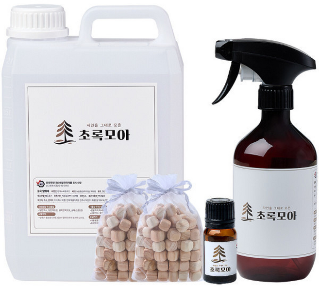 초록모아 피톤치드 편백수 +공병 스프레이 탈취제 원액 오일 탈취제 사은품 편백오일 편백큐브 증정, 2개, 2000ml