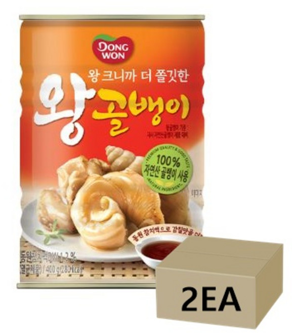1+1 동원 자연산 왕골뱅이 골뱅이소면 400g x 총 2캔, 2개