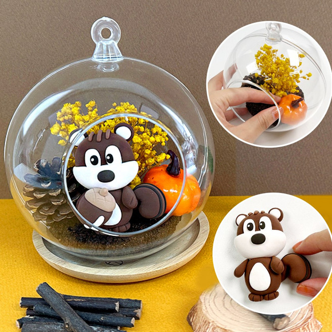 가을 만들기 키트 다람쥐하우스 노인 학생 미술활동 가을놀이 수업 재료 diy, 가을 다람쥐 테라리움 만들기(P0000KSX)