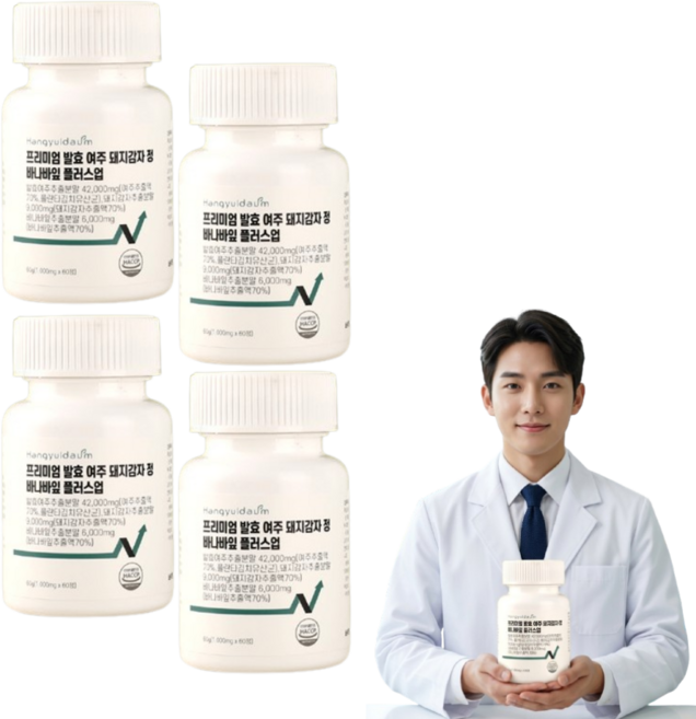 여주 돼지감자 바나바잎 국내산 발효 여주 HACCP 인증, 4개, 60정