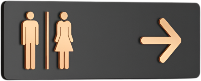 업소용 화장실 방향 표지판 문패, 오른쪽
