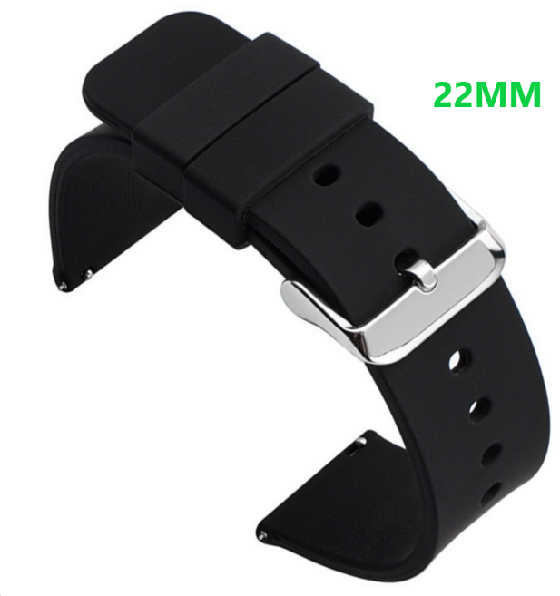 킹콩프로 갤럭시워치 실리콘 스트랩 22mm 20mm 호환 밴드, 블랙 22mm