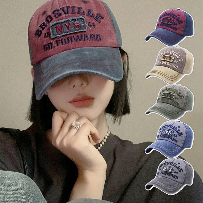 미다미 브로스빌 투톤 포인트 워싱 남녀공용 볼캡 (5컬러)