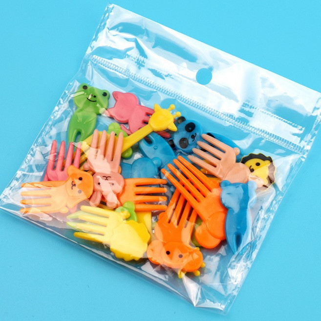 동물파티 일회용 포크 1+1+1 60P 세트, 20P x 3, 20개