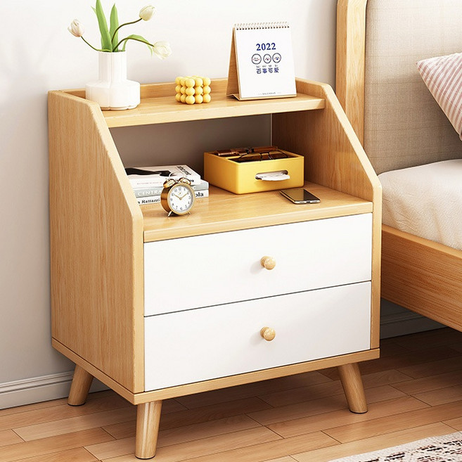 모아룸 침대 협탁 원목 서랍장 수납장 발통형 서랍형, 우드, 1개