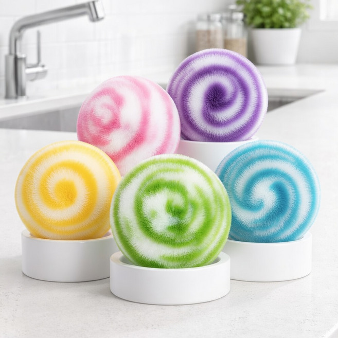 살림살림 찌든때 제거 초극세사 다용도 청소볼, 5개