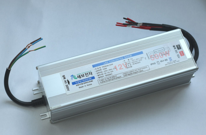 세보 IP68 방수 등기구 안정기 DC12V 500W 국산 SMPS 컨버터 AL, 1개