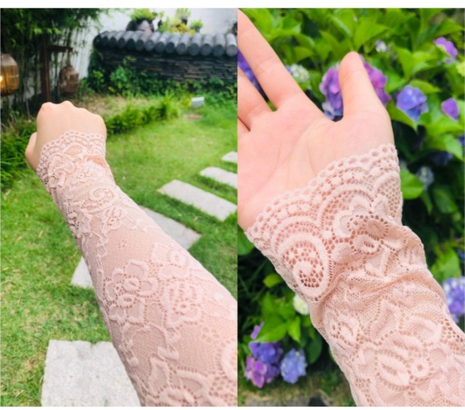 [첫눈에반하다] 4color 레이스 플라워 팔토시 이쁜 쿨토시 운전 골프 시원한 자외선 차단 손등 토시반장갑 시스루 망사
