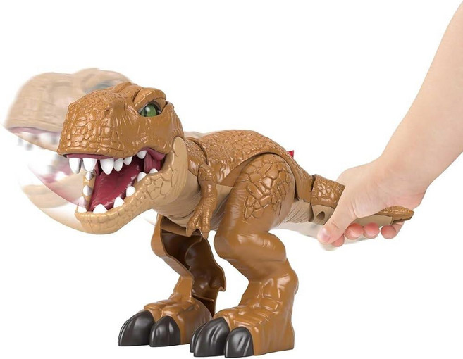 Fisher-Price Imaginext 쥬라기 월드 공룡 장난감 Thrashin' 액션 티렉스 피규어 씹는 액션 포함 역할 놀이 아동용 만 3세 이상