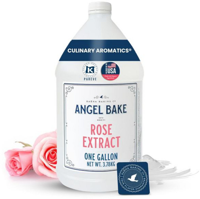 SAENA BAKING CO 오일 에센스 향료 순수 페퍼민트 추출물 베이킹 및 믹솔로지용 100인분 요리용 코셔 케토 친화적 비건 글루텐 프리 요리 디저트 음료용 2온스 라텍스, 장미, 1 갤런