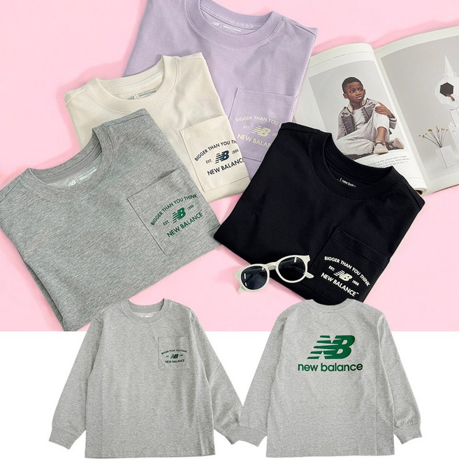 뉴발란스 키즈 남여공용 에센셜 주니어 유아 가을 긴팔티