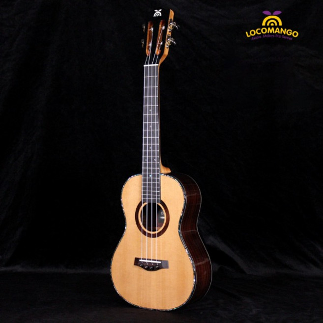 로코망고 테너 우쿨렐레 커스텀S 시더 올솔리드, 장착 X, 슈페라디럭스(블랙), 1개