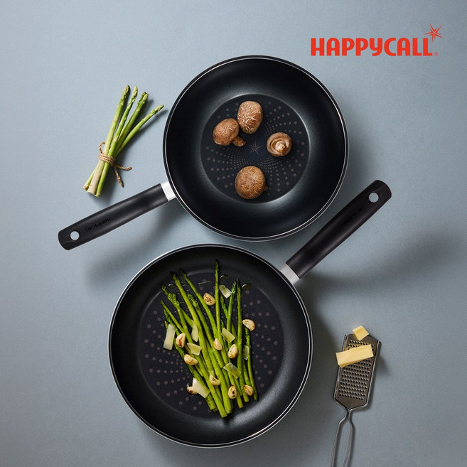 해피콜 올 뉴 티타늄 IH 인덕션 후라이팬 2종 B세트(28팬+28웍), 블랙, 1세트, 2종세트(28팬+28웍)