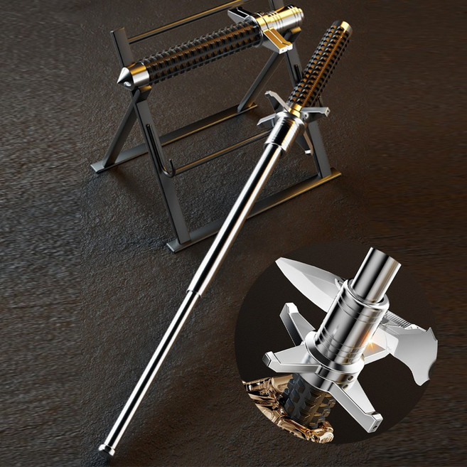 삼단봉 호신용 티타늄 합금강 3단봉 호신봉 호신용품 경찰 진압 치안 방법 봉 안전 용품 칼 손 방어 보호, 26인치 실버, 1개