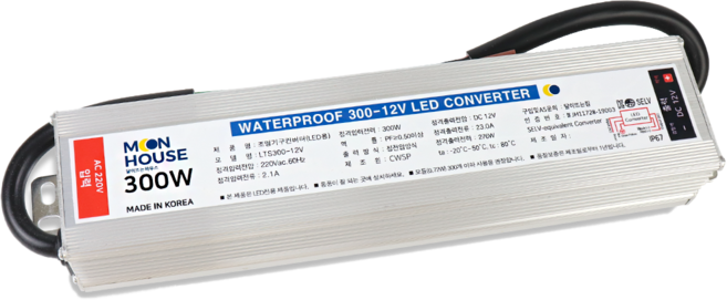 MOOH 국산 IP67방수형 LED안정기 SMPS 300W 12V, 1개