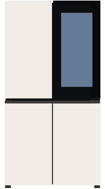 [색상선택형] LG전자 디오스 오브제 870L 노크온 4도어 냉장고 메탈 방문설치, T873MEE312