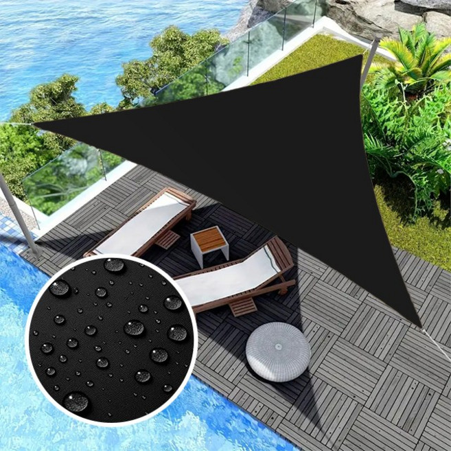 크크섬 방수 삼각타프 그늘막 썬쉐이드, 블랙