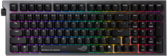 ROG Strix Morph 96 無線電競鍵盤 雪軸 機械鍵盤 電競鍵盤 無線鍵盤 三模連線 熱插拔 支援mac模式, 主商品+DYE SUB鍵帽+SHEATH, 機械式