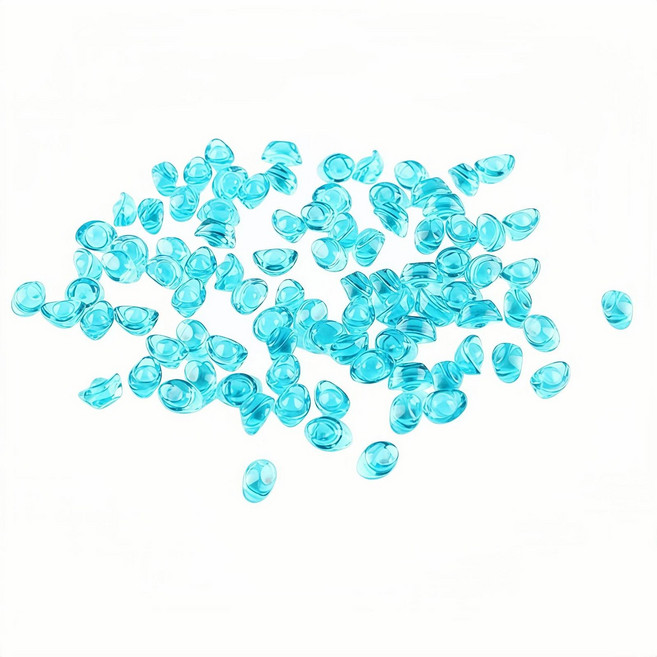 【昱晶閣】琉璃金元寶小擺件 1.4cm 水藍色 20顆 招財聚財 五行風水擺飾