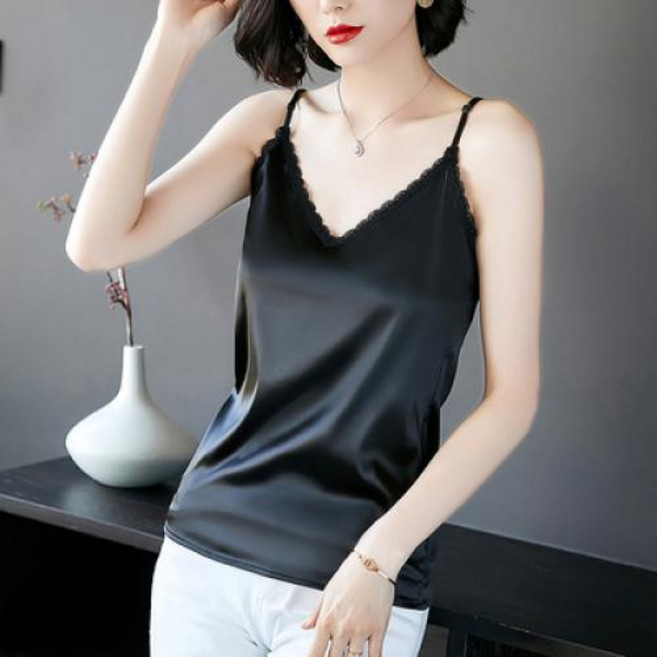 뉴욕멋쟁이 국내배송 오브미 레이스 슬리브리스 베이직 단색 나시티 민소매 민소매/나시