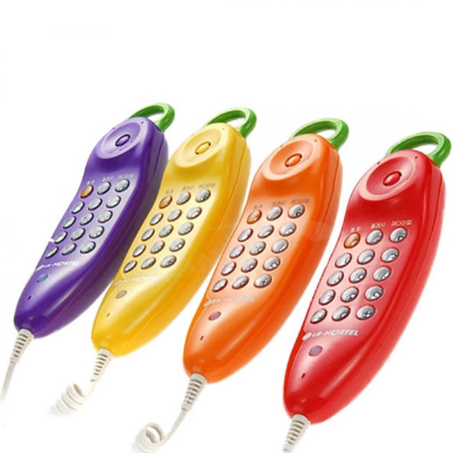 지엔텔 벽걸이 유선전화기 GS-620 색상선택 재다이얼/플래시 가정용 사무용, 연주홍 (CP)