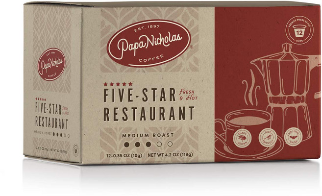 PapaNicholas Coffee Single-Serve PapaNicholas Coffee Single-Serve Pods 5-Star Restaurant Blend | 1, 10g, 1개입, 1개