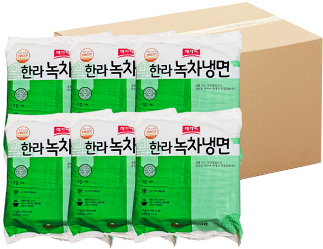 한라녹차냉면 2KG(10인분) 면사리, 6개, 2kg