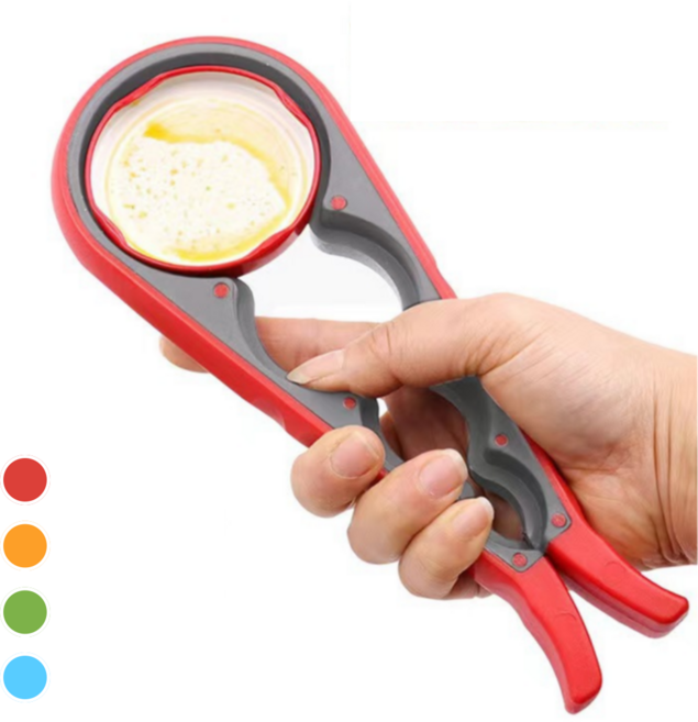 데이엑스 만능오프너 4단 잼병 소스병 페트병 따개, 레드, 1개