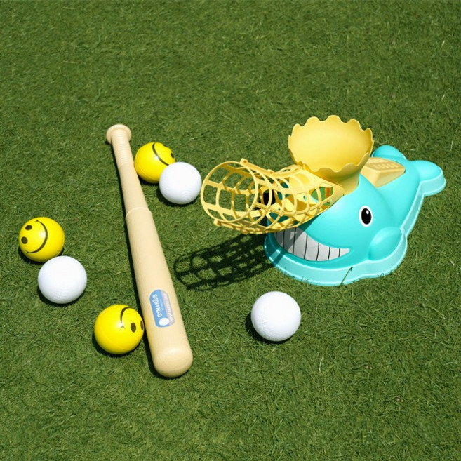 아이워너 아동용 짐앤키즈 고래 팝업 야구 배팅 놀이 세트, BLUE, 1개