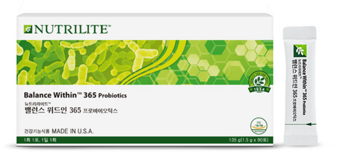 뉴트리라이트 밸런스 위드인 365 프로바이오틱스 유산균, 1.5g, 90개