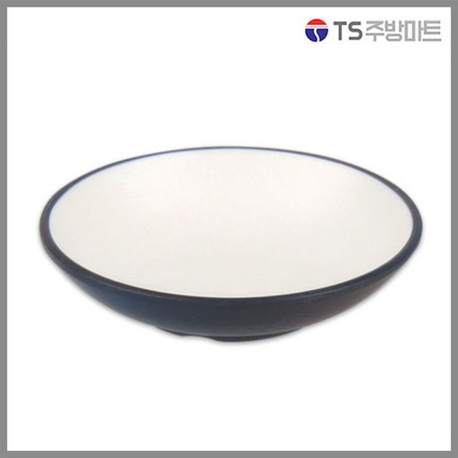 돌산멜라민 체크투톤(블랙앤화이트) 원형찬기 (업소용그릇 멜라민그릇 예쁜그릇 식당접시 멜라민볼 멜라민찬기 검정색그릇), DS-7074 (미니), 1개