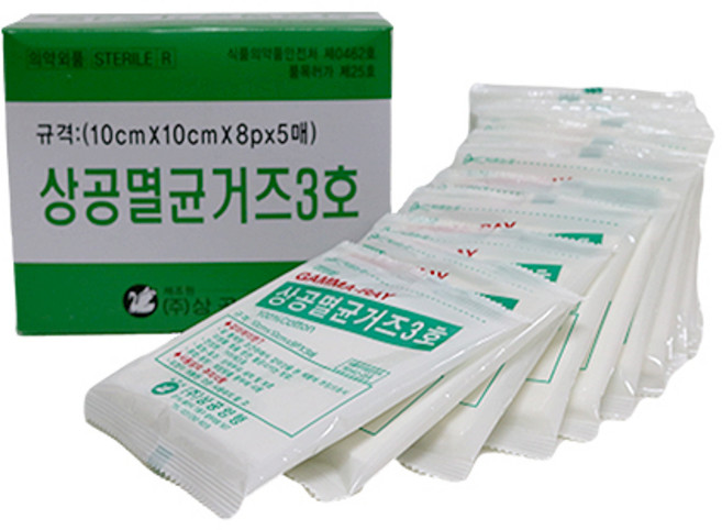 상공양행 멸균거즈 대형3호 10x10cm 순면 상처드레싱, 1개, 100매입