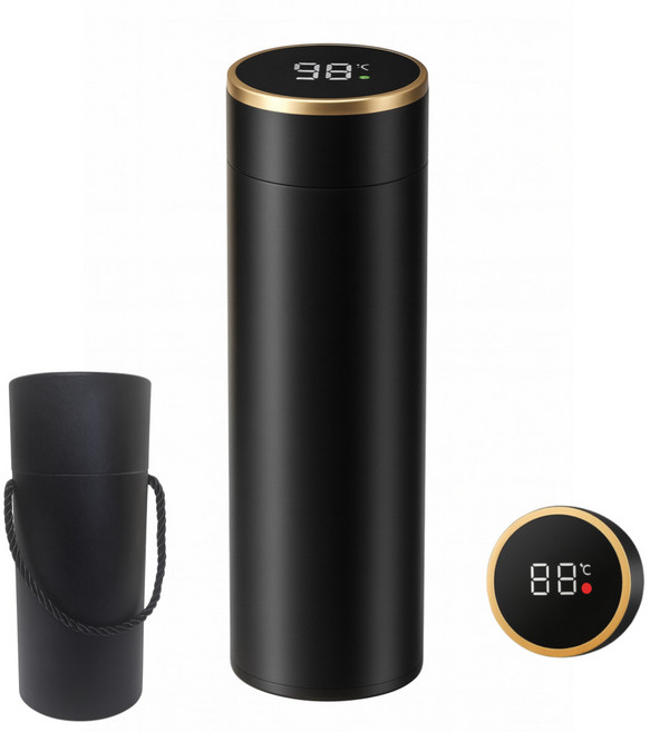 [오늘출발] 펠리웰 24년형 위생적이고 오래가는 온도 표시 보온병 텀블러, 24년형 온도표시 4중 보온병500ml, 1개