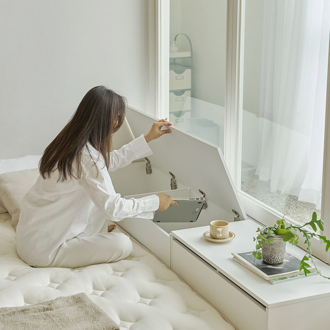 아씨방가구 베라 거실 수납 벤치 스툴 의자 1200, 화이트